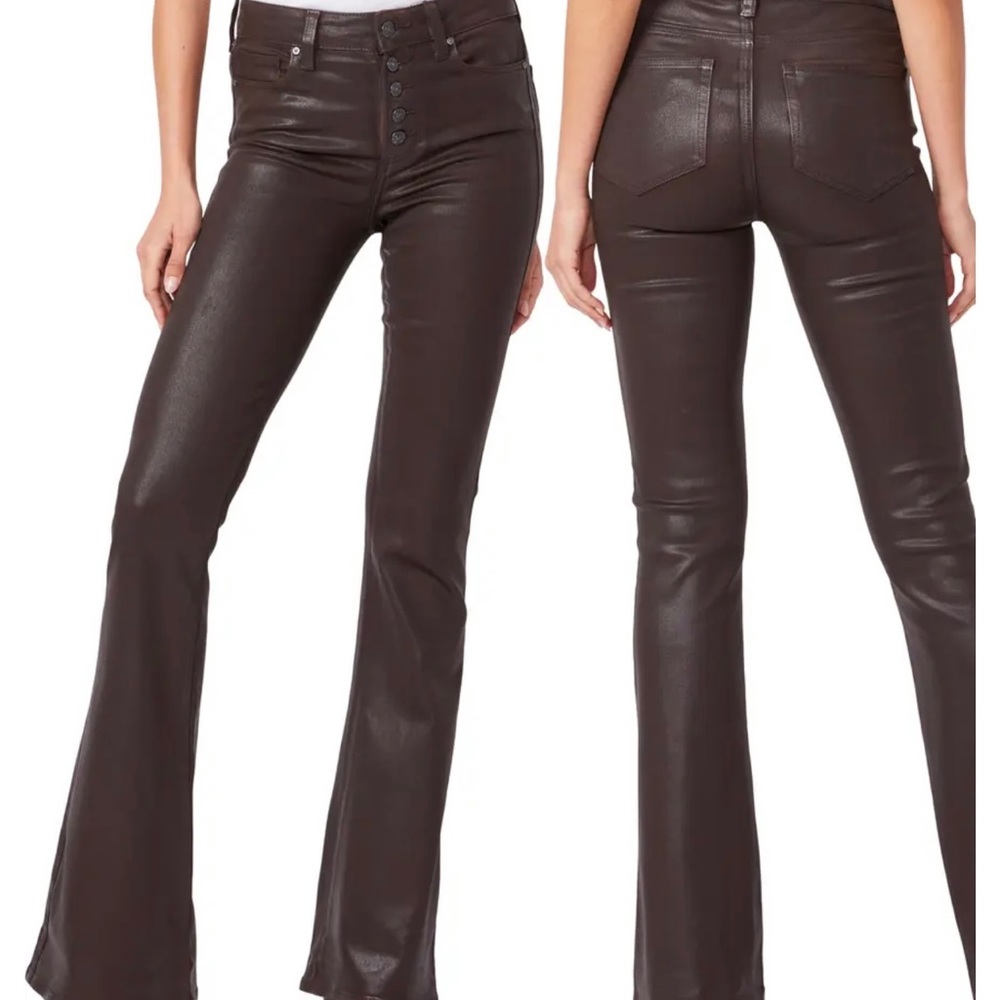 COPY - Paige Lou Lou High waisted exposed button coated flares
